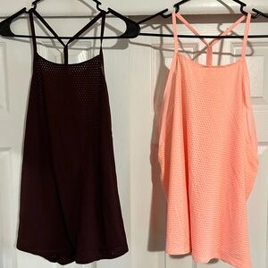 Set of Two Athleta Chi Mesh Train Tank Tops
